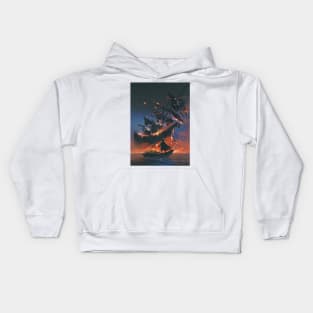 The pirate with torch Kids Hoodie